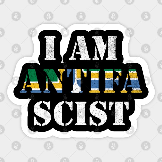 I Am Anti Fascist Portland Flag Political Activism Resistance Sticker by Yesteeyear